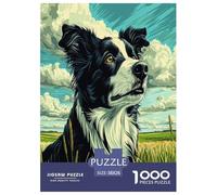 Border Collie Jigsaw Puzzles Puzzle for Adults Kids. 1000 Pieces Impossible Challenge Toy Educational Games Home Decoration for Adults& Kids Age 14 Years Up 38x26cm/1000pcs