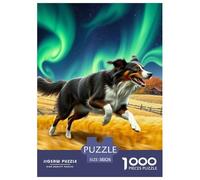 Border Collie Jigsaw Puzzles Puzzles for Adults Kids. 1000 Piece Dog Impossible Challenge Toy Educational Game Home Decoration for Educational Games Gifts 38x26cm/1000pcs