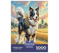 Border Collie Jigsaw Puzzles Puzzles for Adults Kids. 1000 Piece Impossible Challenge Toy Educational Game Home Decoration for Educational Games Gifts 70x50cm/1000pcs