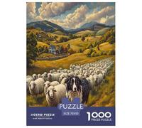 Border Collie Jigsaw Puzzles Puzzles for Adults Kids. 1000 Piece Impossible Challenge Toy Educational Game Home Decoration for Adults& Kids Age 14 Years Up 70x50cm/1000pcs