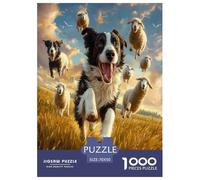 Border Collie Jigsaw Puzzles Puzzles for Adults Kids. 1000 Piece Impossible Challenge Toy Educational Game Home Decoration for Educational Games Gifts 70x50cm/1000pcs