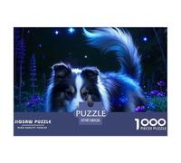 Border Collie Jigsaw Puzzles Puzzles for Adults Kids. 1000 Piece Impossible Challenge Toy Educational Games Home Decoration for Adults& Kids Age 14 Years Up 38x26cm/1000pcs