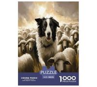 Border Collie Jigsaw Puzzles Puzzles for Adults Kids. 1000 Pieces Impossible Challenge Toy Educational Games Home Decoration for Adults& Kids Age 14 Years Up 38x26cm/1000pcs