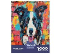 Border Collie Jigsaw Puzzles Puzzles for Adults Kids. 1000 Pieces Impossible Challenge Toy Educational Game Home Decoration for Adults& Kids Age 14 Years Up 70x50cm/1000pcs