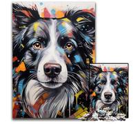 Border Collie JigsawPuzzle 1000 Pieces for Adults cardboard Jigsaw Puzzles for Adults Ideal DIY Decor & Brain Teaser Gift 26X38CM/10.23x14.96inch