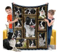 Border Collie Kids Blanket, Gifts for Dog Lovers - 40" x 50" Toddler & Baby Blankets for Couch, Bed & Naptime