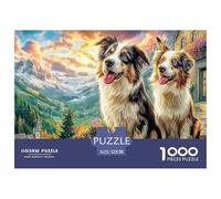 Border Collie LandscapeOverwhelming 1000-Piece Jigsaw Puzzles for Adults A Crusade Through Impossible, Hard, And Difficult Challenging Puzzle Games - The Most Prestigious Gift for Adult And Teenage C