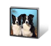 Border Collie Lapel Pin Square Metal Brooch Pin with Secure Pin Back Fashion Button Badge for Clothing, Hats, Bags Decoration