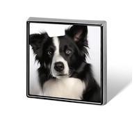 Border Collie Lapel Pin Square Metal Brooch Pin with Secure Pin Back Fashion Button Badge for Clothing, Hats, Bags Decoration