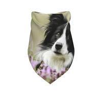 Border Collie Lawn Black Border Collie Pets,Bib Scarf Triangle Hood Adjustable Pet Scarf Washable Hood Suitable for Small, Medium and Large Dogs and Cats
