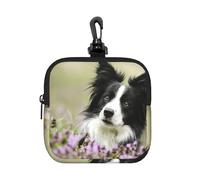 Border Collie Lawn Black Border Collie Pets, Square Zipper Storage Bag, Neoprene Coin Purse, Small Wallets, Change Pouch, Change Purse
