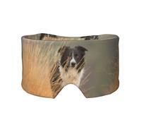Border Collie Lawn Pets Black White Border, Full Eye Covers Light Blocking Eye Mask Sleep Eye and Ear Muffs