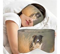 Border Collie Lawn Pets Black White Border, Sleep Mask for Home Travel, Full Eye Covers Light Blocking Eye Mask Sleep Eye and Ear Muffs