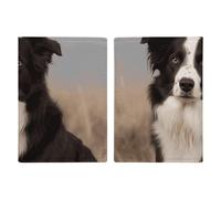 Border Collie Leather Passport Holder Handmade Passport Cover with Card And Ticket Slot Easy Access Passport Case Passport Wallet Passport Holder for Women And Men, style, 20.3x13.8cm