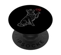 Border Collie Lover Dog Art Holding Heart Valentines PopSockets Adhesive PopGrip