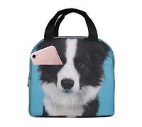 Border Collie Lunch Box Large - Capacity Lunch Bag Bento Lunch Box for Kids Women Adult 8.5x8x5 Inchs