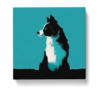 Border Collie Minimalism Canvas Wall Art Print 20x20 Inch