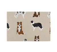 Border Collie Mixed Basic Dog Breed Border, 1000 Pieces Jigsaw Puzzles, Wooden Jigsaw Family Game Wall Decor for Adults Teens