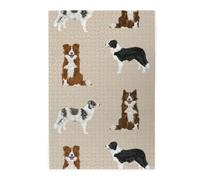 Border Collie Mixed Basic Dog Breed Border, Jigsaw Puzzles 1000 Pieces, Wooden Jigsaw Family Game Wall Decor for Adults Teens