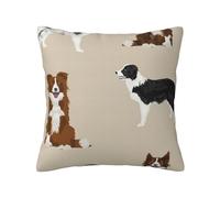 Border Collie Mixed Basic Dog Breed Border, Throw Pillow Cover Decorative Polyester Pillowcase Soft Cushion Covers 45x45 cm