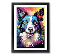 Border Collie Modern Framed Print | A2 Black Framed Wall Art | Ready to Hang | Modern Nature Picture | Living Room Bedroom Lounge Office