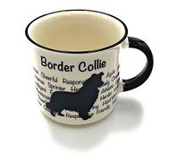 Border Collie Mug - Dog Silhouette in Black on White Mug, Characteristics on Cup. Coffee Mug/ Tea Cup. Great Gift/ Present idea for Dog Owners.