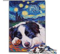 Border Collie Night Sky Puzzles for Adults Teens 1000pc Puzzle, Toys Educational Games Stress Relieving Unique Birthday And Gifts (50x75cm)