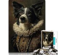 Border Collie Noble Jigsaw Puzzles for Teenagers 1000 Jigsaws,Educational Game Challenge Toy Wall Decoration Unique Birthday And Xmas Gifts (75x50cm)