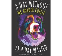 Border Collie Notebook: Large Lined Journal For Your Daily To do List Note | 100 pages Decorated With Small Dogs Face Designs and Puppy Head Oranement ... Book Gift to Keep track & Record Information