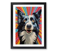 Border Collie Op Framed Print | A2 Black Framed Wall Art | Ready to Hang | Modern Nature Picture | Living Room Bedroom Lounge Office