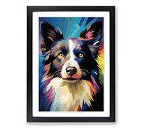 Border Collie Op No.2 Framed Print | A2 Black Framed Wall Art | Ready to Hang | Modern Nature Picture | Living Room Bedroom Lounge Office