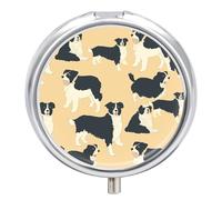 Border Collie Pattern Pill Case Pill Box with 3 Compartments