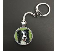 Border Collie Pendant On A Snake Keyring Ideal Birthday Gift N756