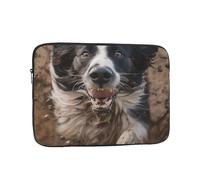 Border Collie Play Pattern Laptop Sleeve 10 Inch Shockproof Protective Notebook Case Travel Laptop Bag for Men Women