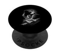 Border Collie Playing Keyboard Piano Player Dog Lover PopSockets Adhesive PopGrip