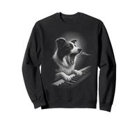 Border Collie Playing Keyboard Piano Player Dog Lover Sweatshirt