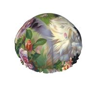 Border collie playing Reusable shower cap - double-layer waterproof, elastic, environmentally friendly daily use shower cap
