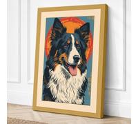 Border Collie Portrait Canvas Wall Art Print 24x16 Inch (61 x 41 cm)