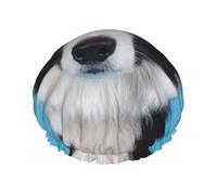 Border Collie Print Shower Cap, Lined Shower Cap For Women Reusable, Double Layer Waterproof Bath Cap