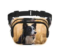 Border Collie Printed fashionable waist bag, unisex messenger bag, fashionable travel waist bag