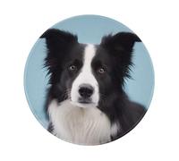 Border Collie Printed Gaming Mouse Pad 1 PCS, Round Non-Slip Rubber Base Laptop Mousepad Desk Mat for Gamer, Office, Home