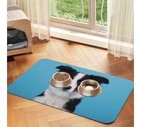 Border Collie Printed Pet Bowl Mats, Non-Slip And Tasteless Dog And Cat Feeding Mats