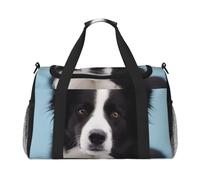 Border Collie Printed Travel Duffel Bag, Large Capacity Carry On Hand Luggage Weekend Bag for Women Men Gym Weekend