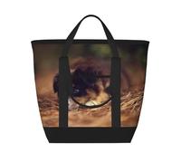 Border Collie Puppy Bokeh Brown Border Collie,Lunch Bags Large Capacity Insulated Tote Bag for Women Men Work Picnic Travel