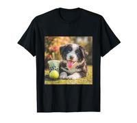 Border Collie Puppy Bubble Tea Tennis Ball Value Graphic T-Shirt