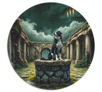 Border Collie Puzzle for Adults 1000 Piece Cute Pet Dog Educational Challenge Games High Difficulty with Letters on Back Home Decoration Beautiful 1000pcs (67.5x67.5cm)