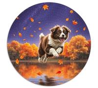 Border Collie Puzzle for Adults 1000 Piece Cute Pet Dog Fun Game High Difficulty with Letters on Back Home Decoration Beautiful 1000pcs (67.5x67.5cm)