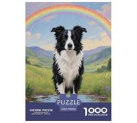 Border Collie Puzzles 1000 Pieces for Adults Beautiful Decoration Puzzle Pet Dog Challenging Puzzles Fun Present & Activity for Home70x50cm/1000pcs