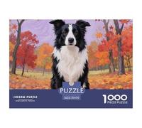 Border Collie Puzzles 1000 Pieces for Adults Beautiful Decoration Puzzle Pet Dog Colourful,Fun,Challenging And Brainteasing Adults Jigsaw Puzzle Fun Present & Activity for Home70x50cm/1000pcs