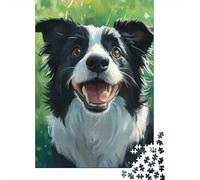 Border Collie Puzzles 500 Piece Jigsaws for Adults Learning Educational Toys Family Games Festival Birthday Gifts 500pcs (52x38cm)